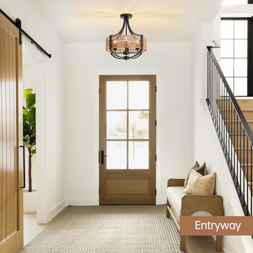 16.5" Rattan Chandelier