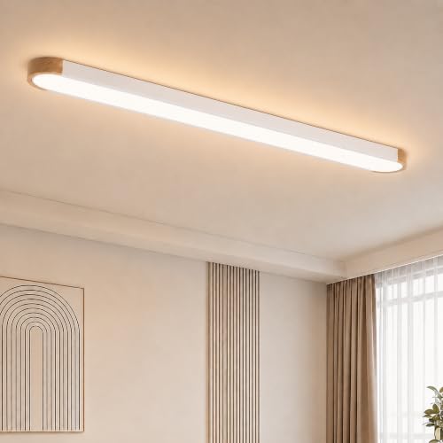 4FT Wood Flush Mount Ceiling Light