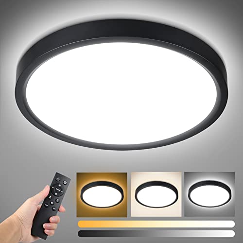 Dimmable LED Flush Mount Ceiling Light with Remote Control