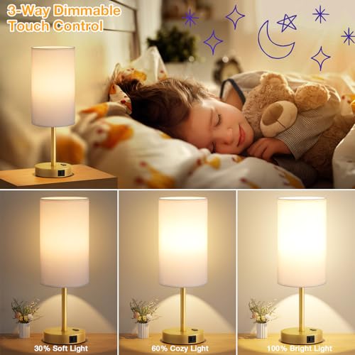 17.4" Bedside Lamp for Bedroom
