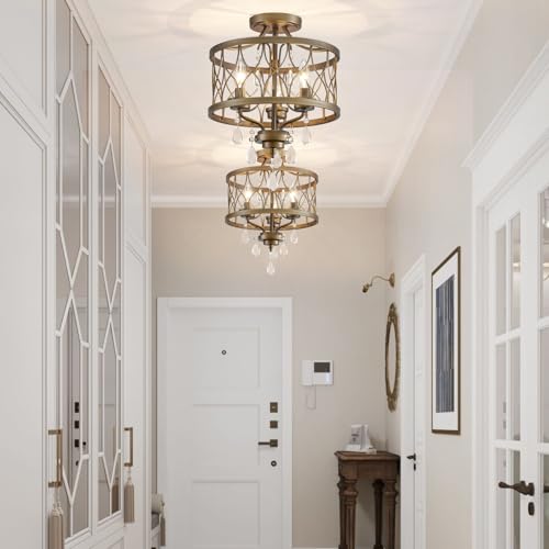 Farmhouse Crystal Ceiling Light Fixture (3 Count)