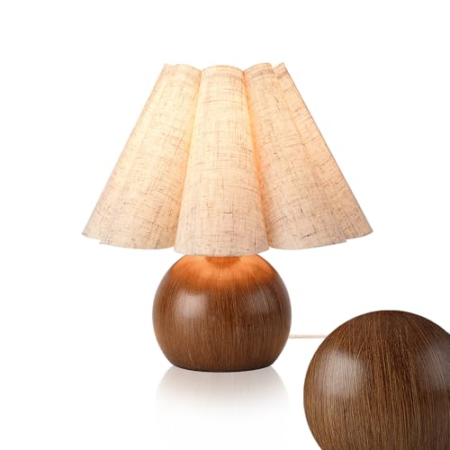 Wood Grain Touch Control Table Lamp for Bedroom