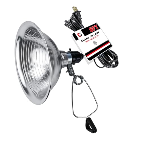 18 2 8 FT Clamp Lamp Light with Detachable 8.5 Inch Aluminum Reflector
