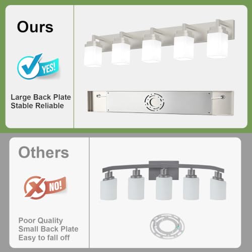 Brushed Nickel Bathroom Light Fixtures (Nickel / 5-Light)