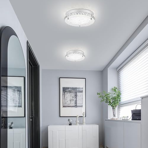 Modern Crystal Flush Mount Ceiling Light LED Kitchen Ceiling Lamp 18W