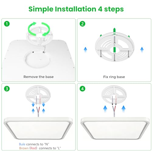 15.7Inch 32W Square LED Ceiling Light Fixtures Flush Mount