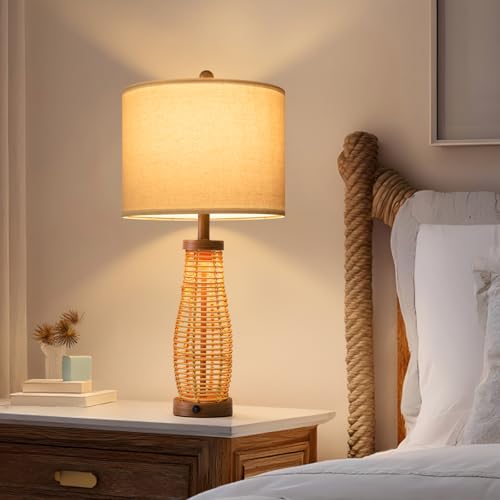 28" Table Lamps Set of 2 with Dual Night Lights (2 Count)