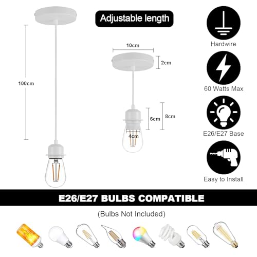 2 Pack Vintage Pendant Light Kit