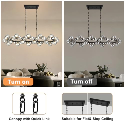 70'' Chandeliers for Dining Room Oval Rectangular Large Living Room Light (40 Count)