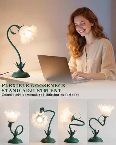 Flower Table Lamp Cute Desk Lamp for Bedroom Home Decor
