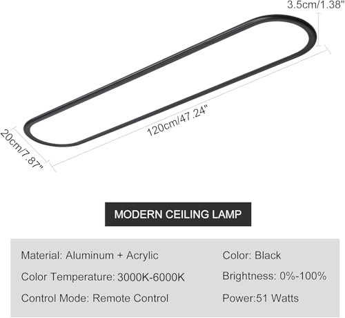 LED Flat Panel Long Ceiling Light Fixture for Shop Lighting