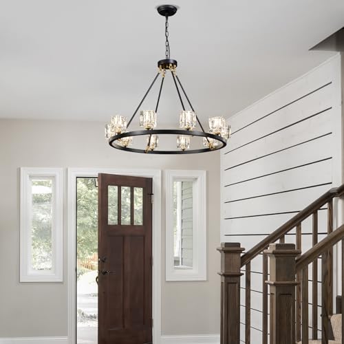 Black Wagon Wheel Chandelier