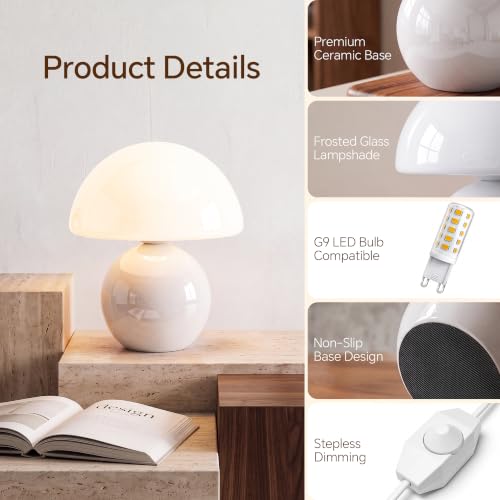 Mushroom Lamp Table Lamps Set of 2 for Bedroom Living Room (2 Count)