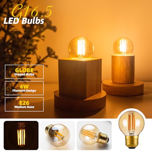 Dimmable G16.5 Amber Edison light Bulb 40 Watt (6 Count)