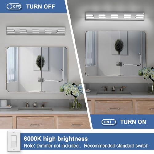 Modern LED Stainless Steel Chrome Acrylic Bathroom Lights Fixtures 5