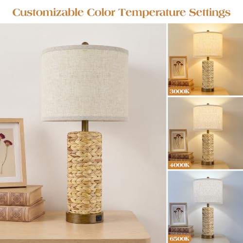 Rattan Table Lamps Set of 2