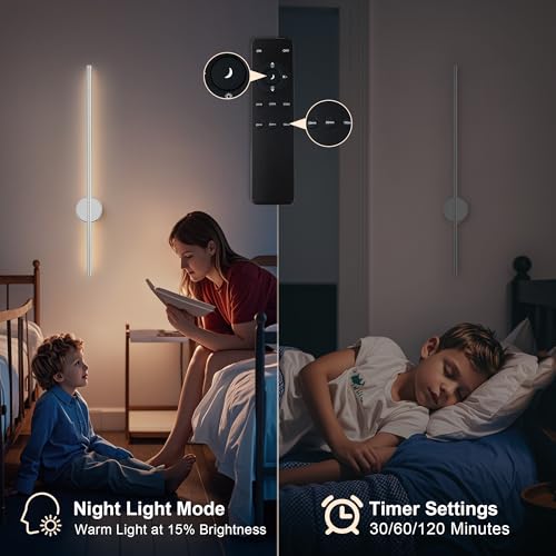 Battery Operated Modern Wall Sconce Set of Two