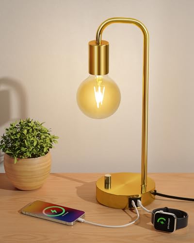 Industrial Table Lamp with 2 USB Port