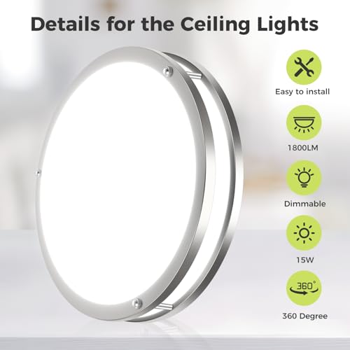 2 Pack Flush Mount Ceiling Light Fixture (2 Count)
