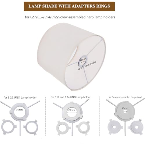 Cloth Lamp Shade Drum Lampshade Round lamp Shade Small Lamp Shades Fabric Lampshade for Table Lamp and Floor Light