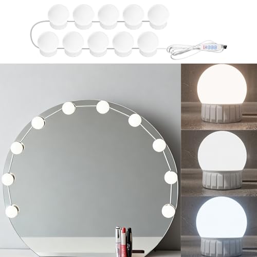 LED Vanity Lights for Mirror Hollywood Style USB Fill Light Adjustable Color and Brightness Mirrors Lights Stick on Makeup Table