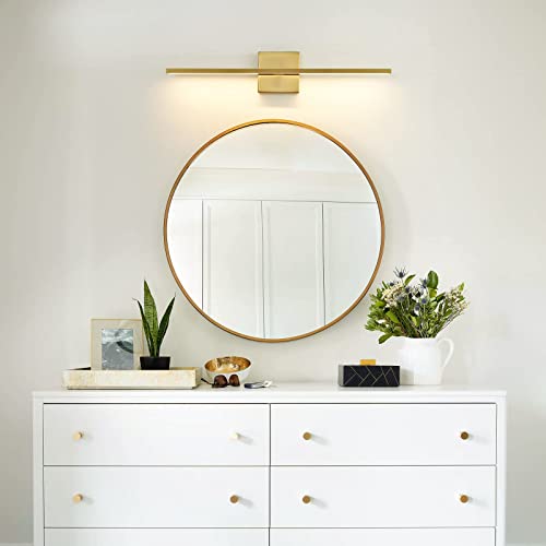 Gold Bathroom Light Fixtures Over Mirror 24 inch 18W LED Vanity Lights for Bathroom Modern Bath Sconces Wall Lighting 3500K Warm Light for Paintings