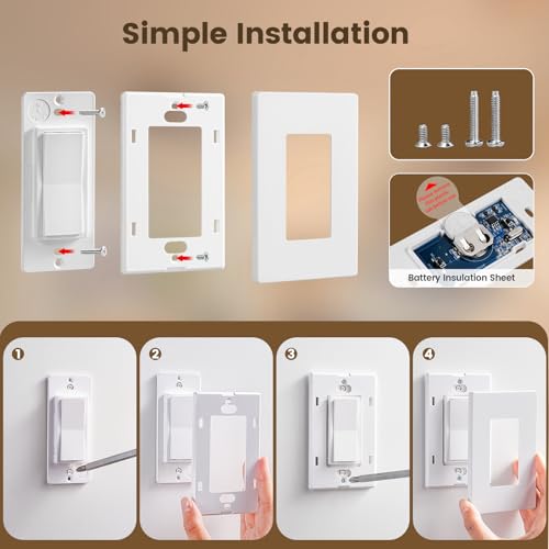 3 Way Wireless Light Switch and Receiver Kit