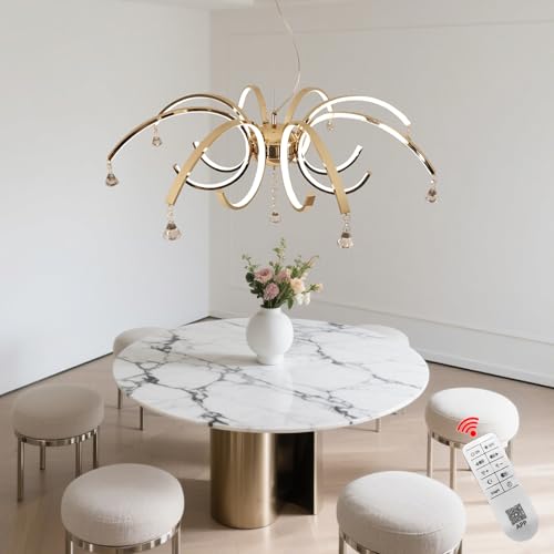 32.7" Modern Gold Crystal LED Chandeliers