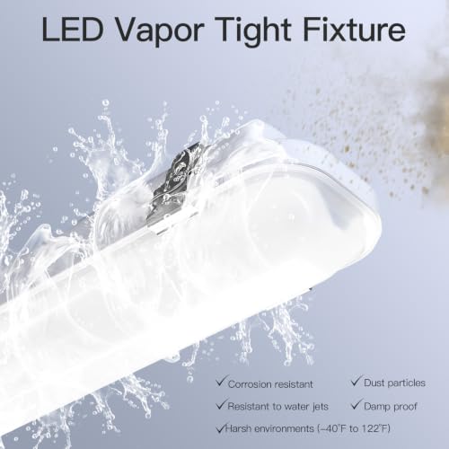 4Pack 4FT LED Vapor Tight Light Fixture 60W (4 Count)