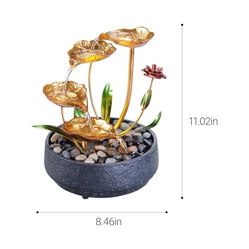 Tabletop Water Fountain Metal Lotus Circulating Fountain