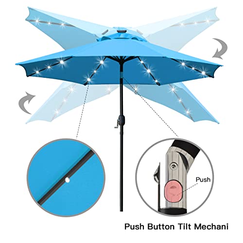 9' Solar LED Patio Umbrella
