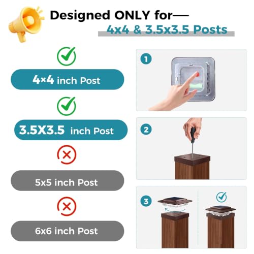 4x4 Solar Post Cap Lights Outdoor 10Pack