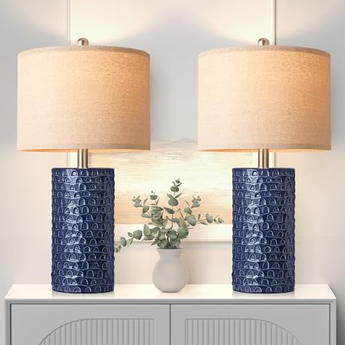 23" Modern Ceramic Table Lamp Set of 2 (2 Count)