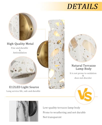 11" Wabi Sabi Marble Wall Sconce