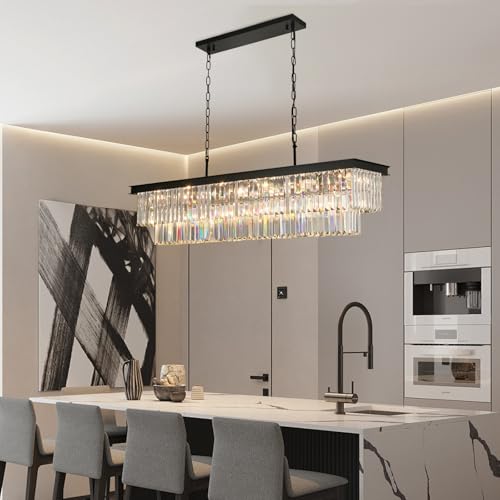 Black Crystal Chandeliers for Dining Room