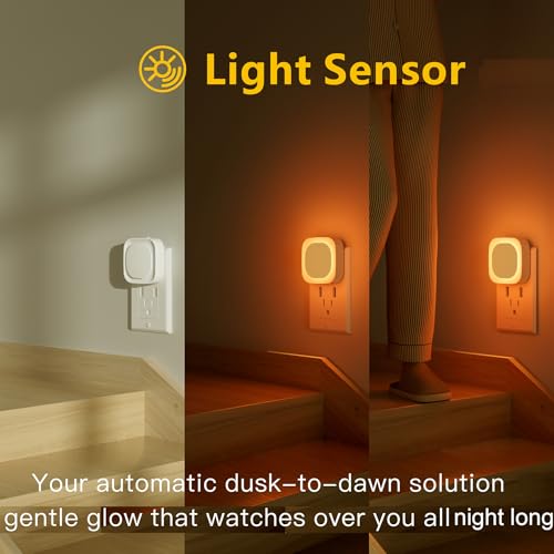 2 Pack Amber Night Light Plug into Wall (2 Count)