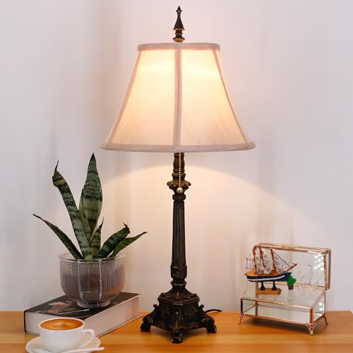 Farmhouse Table Lamp Antique Fabric lamp