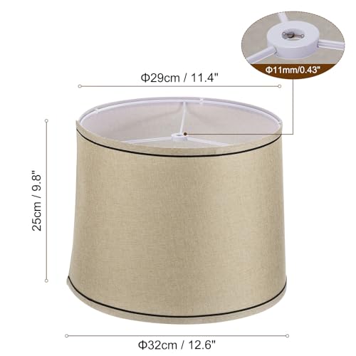 Lamp shades for Table Lamps 11.4" Top x 12.6" Bottom x 9.8" High Drum Lamp shades for Floor Lamps Medium Linen Lampshade Easy Assembly for Lamp Replacement
