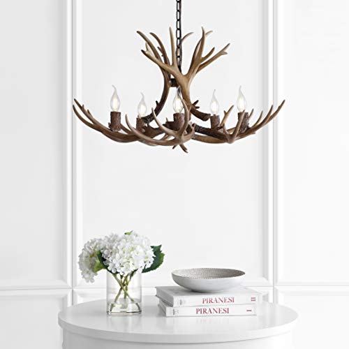 Eldora 5 Light Resin Antler Chandelier 30"