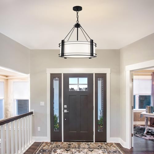 16.3'' Black Drum Chandelier