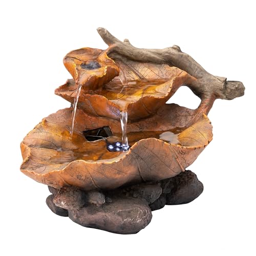 9" Tall Indoor Tabletop Tiered Leaf Hand