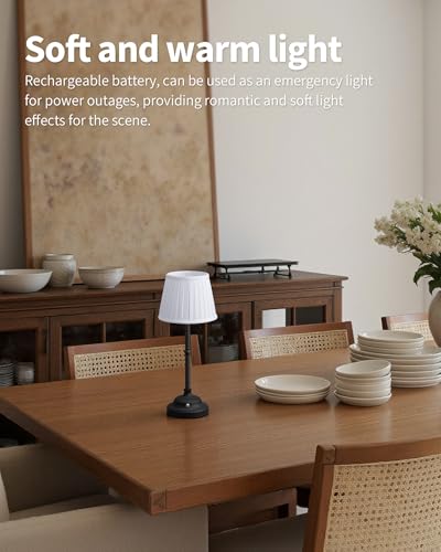 Black Cordless Portable LED Table Lamp