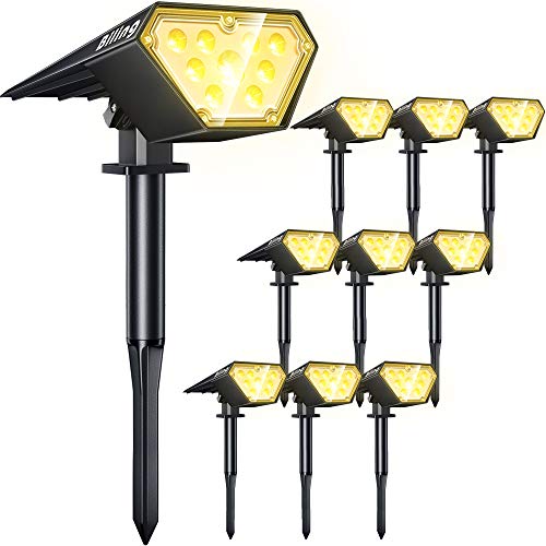 Solar Spot Lights Outdoor Bright 700 Lumen 3000K Warm White 10 Pack (10 Count)