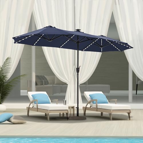 13 ft Patio Umbrella with 120 LED Solar Lights Outdoor Umbrella