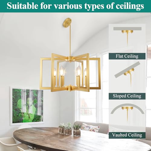20" 62" Height Adjustable Gold Kitchen Chandelier for Dining Room