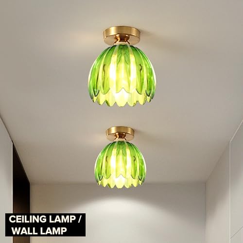 Green Tulip Glass Lamp Shades 3Pcs (3 Count)