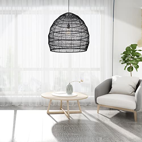 19.6" Rattan Chandelier for Kitchen