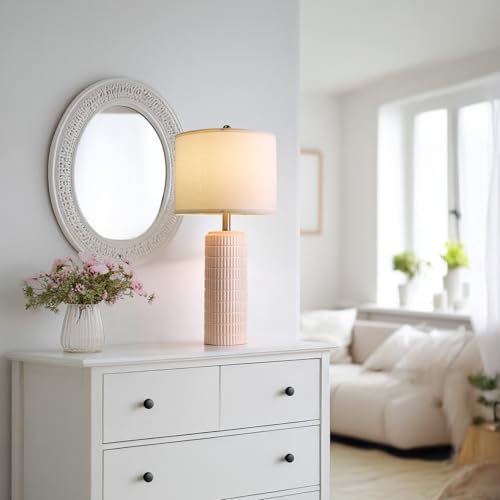 27.5" Pink Ceramic Table Lamps for Girls Room Set of 2 (2 Count)
