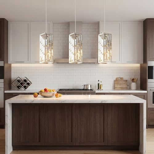 Brushed Nickel Pendant Lighting Modern Pendant Light (3 Count)