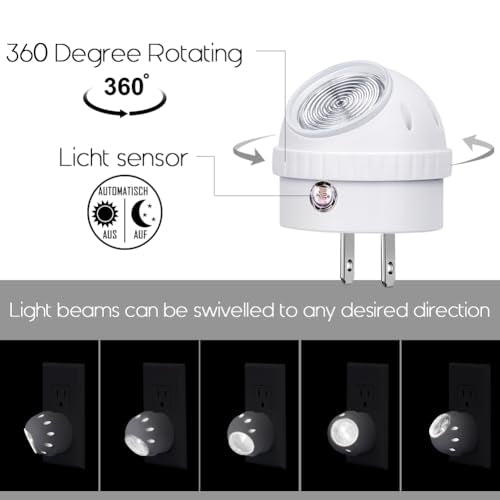 Plug in LED Night Light Dusk to Dawn Sensor Neutral White 6 Pack (4 Count)